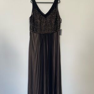 Xscape Black Beaded Maxi Dress